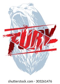 Pure fury illustration with bear head silhouette