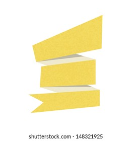 The pure geometric blank yellow ribbon ready for your text / The modern yellow ribbon / The blank ribbon