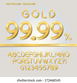 Pure Gold Alphabet and Digit Vector