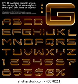 Pure gold. Dark. File contains graphic styles available in the Illustrator 10 + You can apply the styles to any of you own fonts or objects