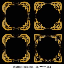 Pure Gold Floral Borders Decorative Collection Unblemished Quality Collection
