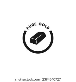 Pure gold icon or Gold bar icon vector isolated in flat style. Pure gold icon for apps, websites, print design, element design, products, and more about pure gold.