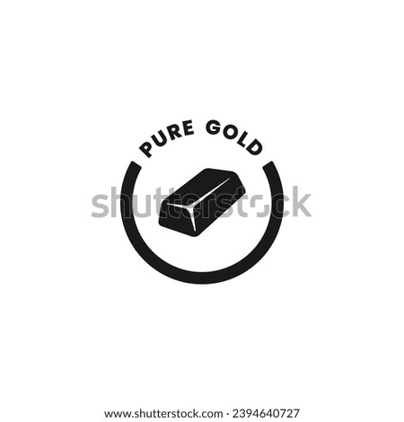 Pure gold icon or Gold bar icon vector isolated in flat style. Pure gold icon for apps, websites, print design, element design, products, and more about pure gold.