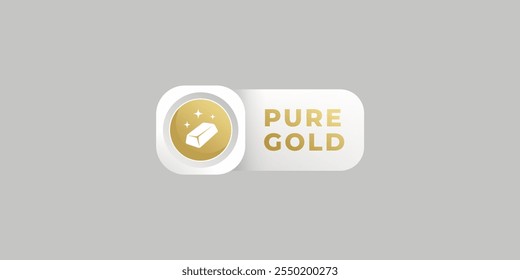 pure gold label or 24 karat design element vector. Best 24 karat gold label for product packaging design element.