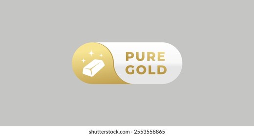 pure gold label or 24 karat sign design element vector. Best 24 karat gold label for product packaging design element.