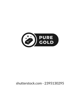 Pure gold label or pure gold sign vector isolated in flat style. Pure gold label for apps, websites, print design, element design, products, and more about pure gold.