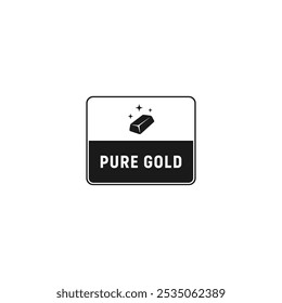 pure gold label or pure gold sign vector isolated. Best 24 karat gold label for product packaging design element.