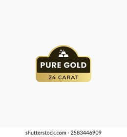 pure gold label vector isolated eps. Best 24 karat gold label for product packaging design element.