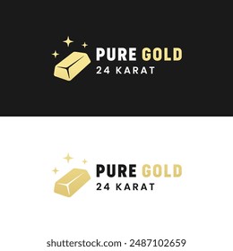 Logotipo de oro puro o Vector de etiqueta de oro de 24 quilates aislado. Mejor ícono de oro de 24 quilates para App, Sitios web o elemento de diseño de empaque de productos.