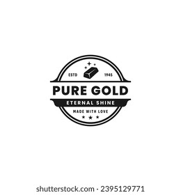 Pure gold logo or Gold bar logo vector isolated in flat style. Pure gold logo for apps, websites, print design, element design, products, and more about pure gold.