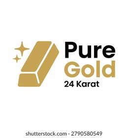 pure gold logo on white background karat twentyfour symbol precious metal wealth finance jewelry