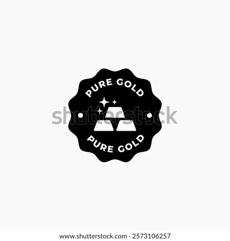 Pure gold stamp sign vector isolated. The black gold bar icon is suitable for jewelery symbol or precious metal icon on mobile apps, or gold jewelery related content.