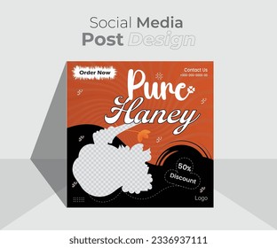 Pure Haney Social Media-Post oder Web-Banner-Vorlage modernes Design.