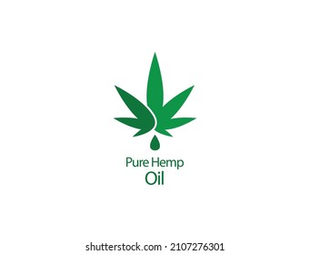 ilustración vectorial del logotipo del aceite de cáñamo puro 