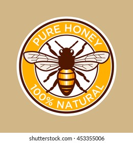 Pure Honey Bee Label