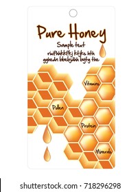Pure honey - label design on white background