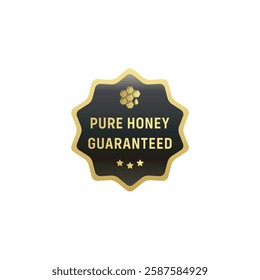 Pure honey label or Original Honey Label Vector isolated EPS. The best Original Honey label for product. Elegant Original Honey Label or icon for your product.