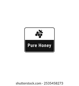 Pure honey label or or seal on black background. Best Pure honey label for packaging. Best original honey label or stamp is useful for proving the authenticity of item.