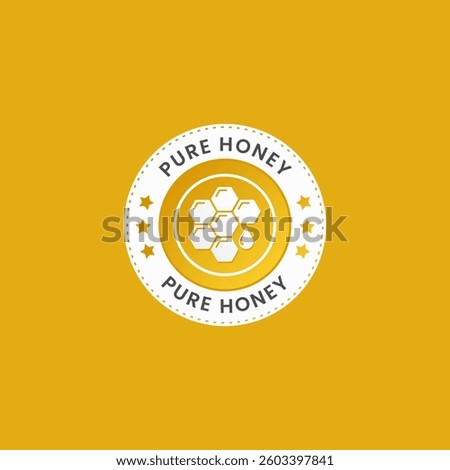 Pure honey label or stamp Vector EPS. The best Original Honey label for product. Elegant Original Honey Label or icon for your product related honey.