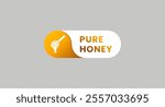 Pure honey label or pure honey vector. Best honey label vector for packaging design element.