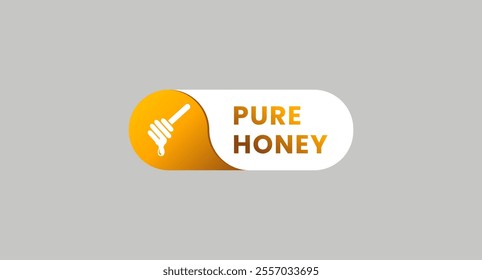 Pure honey label or pure honey vector. Best honey label vector for packaging design element.