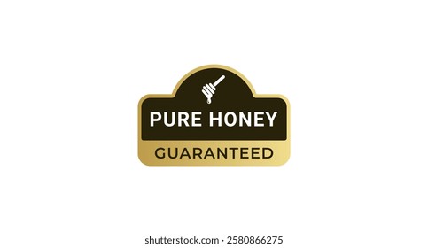 Pure honey label vector isolated eps. Best honey label vector for packaging design element.