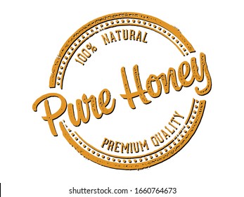 Pure Honey Vintage Rubber Stamp Product Label
