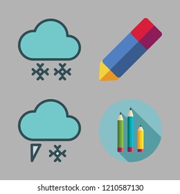 pure icon set. vector set about pencil and snowing icons set.