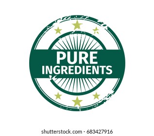 Pure Ingredients Badge Sign Green Button 