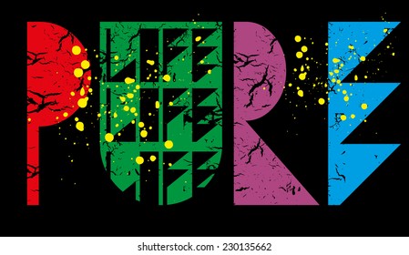 pure life slogan vector art