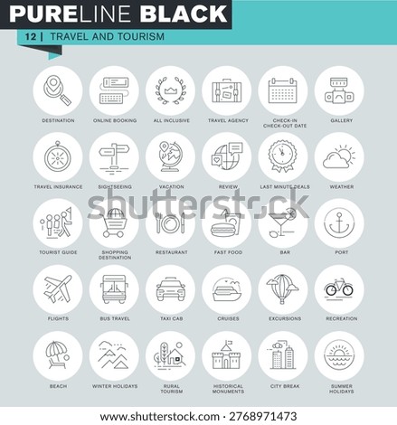 Pure Line Black Icons set