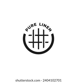 Pure linen label or linen fabric icon vector isolated. Best pure linen label for product packaging design, element design, and more about Linen fabric.