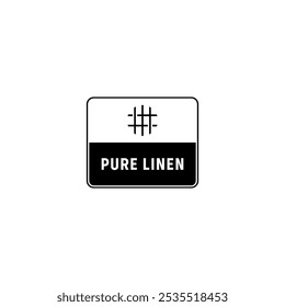 Vetor de etiqueta de linho puro isolado para o produto. Melhor etiqueta de linho puro para design de embalagem de produto, design de elemento e mais sobre tecido de linho.
