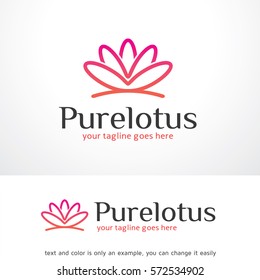Pure Lotus Logo Template Design Vector