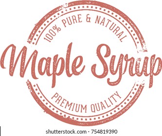 Pure Maple Syrup Stamp Label