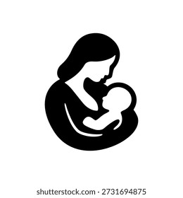 Pure Maternal Nurturing Love Icon Isolated On White Background