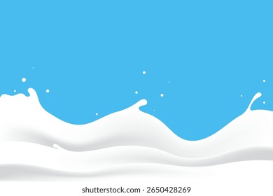 pure milk water wave, or yogurt. milk advertising promotion background design elements.
