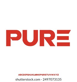 PURE. minimal geometric unique and clean font vector alphabet type set