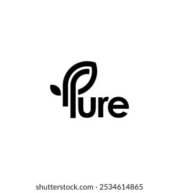 pure natural logo template vector illustration design