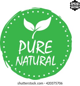 Pure Natural stamp.vector