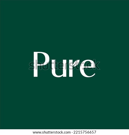 Pure natural vector text logo