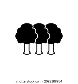 Icono de naturaleza pura en glifo plano negro, estilo relleno aislado en fondo blanco