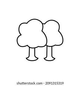Pure Nature Icon in flat black line style, isolated on white background