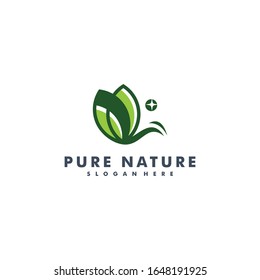 Naturblatt-Logo-Vorlage, Natursymbol-Vektorillustration 