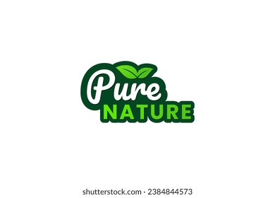 Logo de naturaleza pura o vector de etiqueta de naturaleza pura aislado. Mejor logotipo de naturaleza pura para diseño de empaquetado de productos, aplicaciones, sitios web, diseño de impresión y más sobre naturaleza pura.