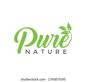 pure nature logo vector concept.