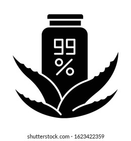 Pure organic wax black glyph icon. Skincare with medicinal herbs. Natural cream. Plant based lotion. Healthy skincare. Salve, ointment. Silhouette symbol on white space. Vector isolated illustration