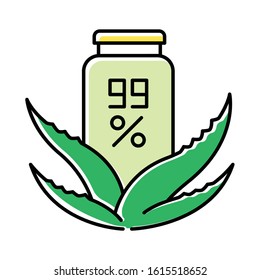 Pure organic wax green color icon. Skincare with medicinal herbs. Natural cream in jar. Plant based lotion. Healthy skincare. Dermatology and beauty. Salve, ointment. Isolated vector illustration