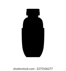 Pure raw honey bottle silhouette, vector illustration in trendy style. World famous honey product. Editable graphic resources for many purposes.