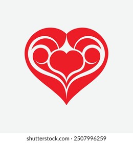 Pure Red heart icons vector 